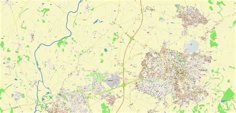 Gloucester + Cheltenham UK Map Vector City Plan High Detailed Street ...