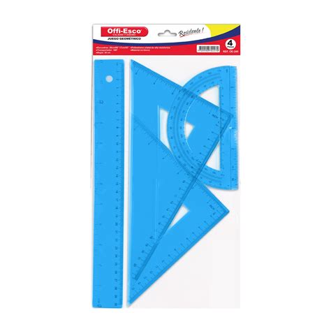 Juego Geométrico X 4 Piezas Offi Esco