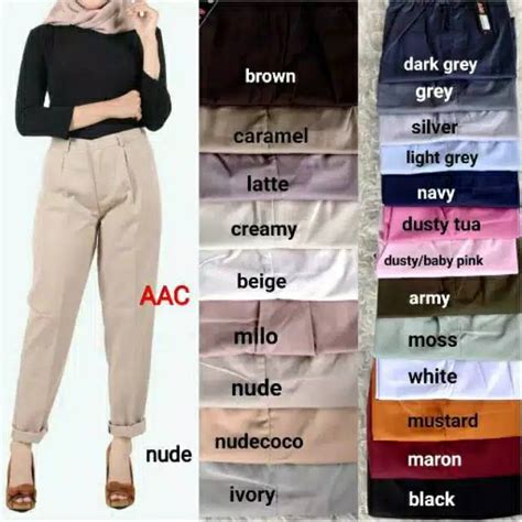 Jual Ready Baggy Pants Good Quality Gread A Warna Latte Nude Milo Darkgrey Lightgrey Ivory Dusty