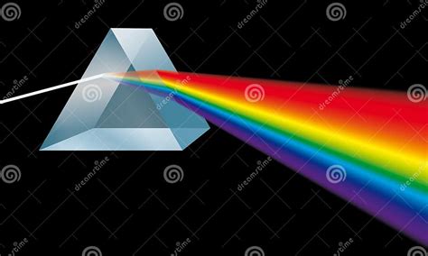 Triangular Prism Breaks Light Into Spectral Colors Stock Illustration