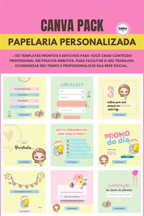 CANVA PACK PAPELARIA PERSONALIZADA TEMPLATES PRONTOS E EDITÁVEIS 2024