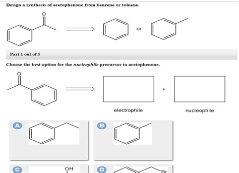 Solved Design a synthesis of acetophenone from benzene or | Chegg.com