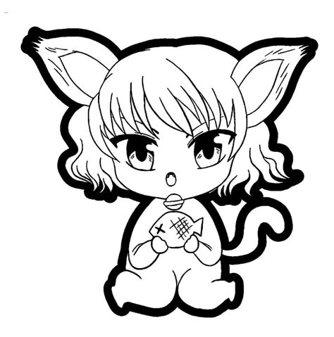 Coloriage Chibi Fille Manga Télécharger Et Imprimer Gratuit Sur