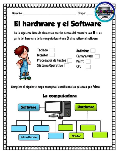 Actividad Online De Hardware Y Software Para Tercero De Primaria