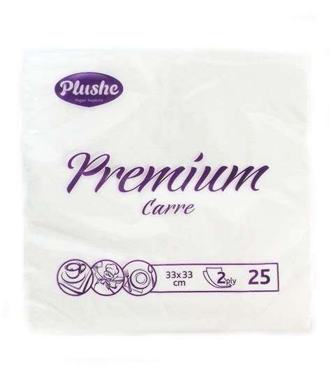 Салфетки бумажные 2сл 50л (24х24см) Plushe Premium Сarre Белый купить в ...