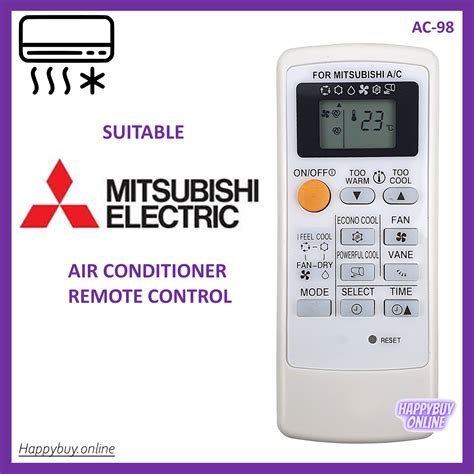 Mitsubishi Electric Aircond Air Conditioner Remote Control Mitsubishi ...