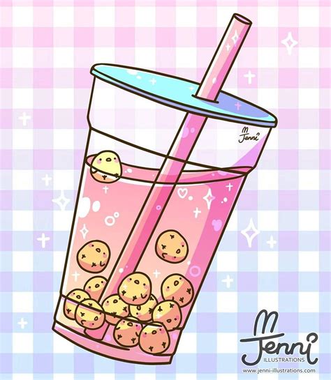 Kawaii Boba Milk Tea Wallpaper