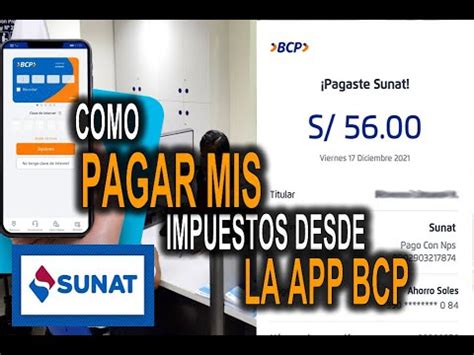 COMO PAGAR MIS IMPUESTOS DESDE EL APP BCP SUNAT PAGOS DESDE MI