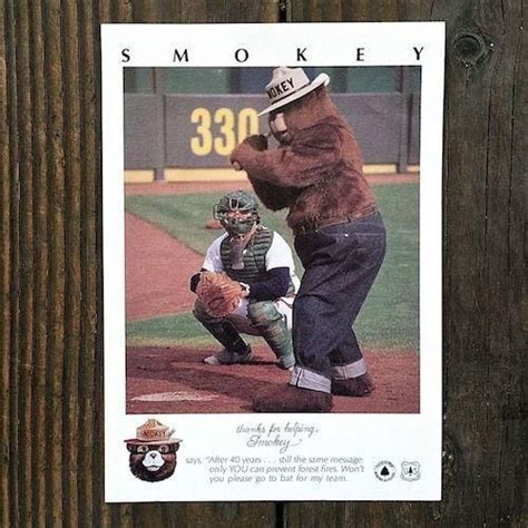 Smokey The Bear Baseball Team Card 1985 Smokey The Bears Baseball