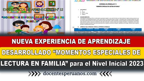 NUEVA EXPERIENCIA DE APRENDIZAJE DESARROLLADO MOMENTOS ESPECIALES DE