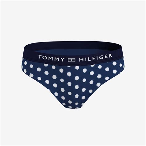 Tommy Hilfiger Classic Puantiyeli Kad N Mavi Bikini Alt Kadin Mayo