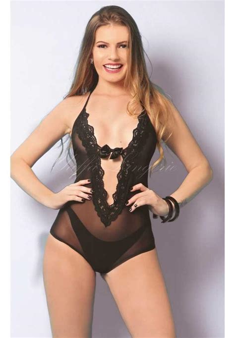 Body De Luxo Tule E Renda Lacinho Yaffa Le Lingerie