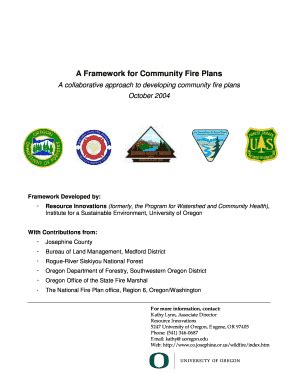 Fillable Online Fs Usda Outline For A Community Fire Plan Fs Usda Fax