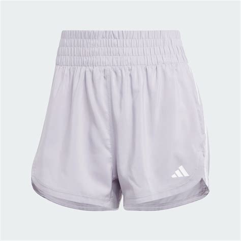 Adidas Pacer Training 3 Stripes Woven High Rise Shorts Grey Adidas UAE