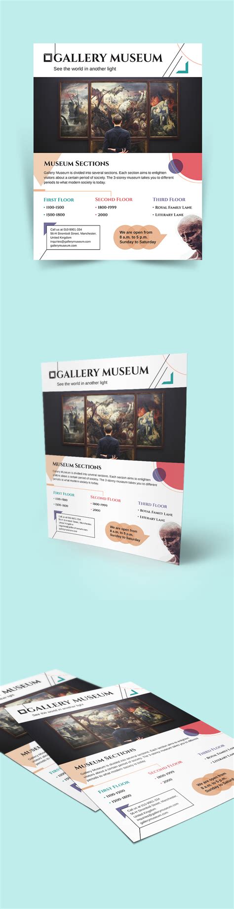 Museum Flyer Template - Illustrator, InDesign, Word, Apple Pages, PSD ...