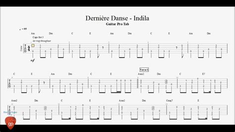 Derni Re Danse Indila Guitar Pro Tab Youtube