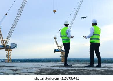 Use Drones Monitor Construction Safety Supervised Stock Photo ...