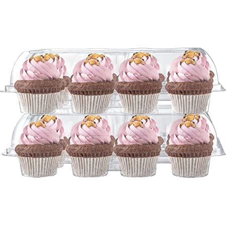 Amazon 5 Cupcake Containers Plastic Disposable High Dome Cupcake