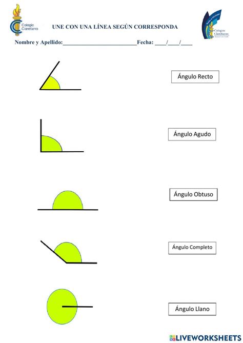 Actividad De Clasificaci N De Los Ngulos Tipos De Angulos