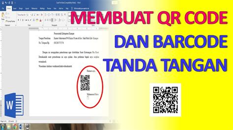 CARA MEMBUAT QR CODE BARCODE TANDA TANGAN DI MICROSOFT WORD YouTube