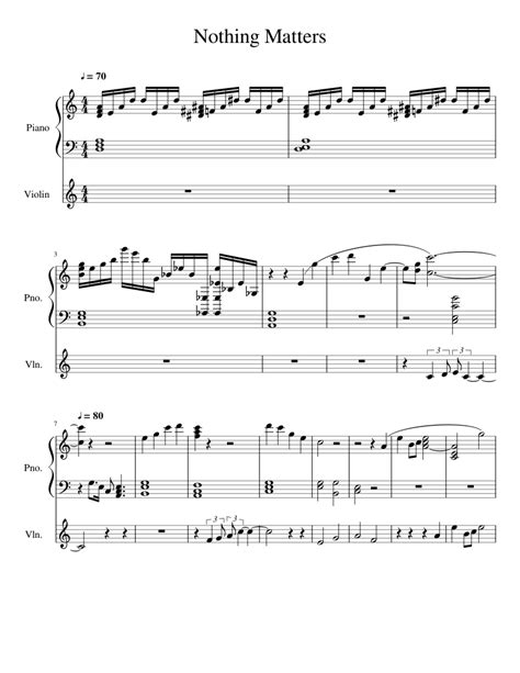 Nothing Matters Sheet Music For Piano Violin Download Free In Pdf Or Midi