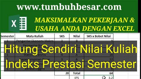 Menghitung Sendiri Nilai Kuliah Semester Ini Indeks Prestasi Semester