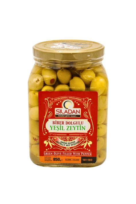 Biber Dolgulu Yeşil Zeytin 850gr 161 180 SILADAN