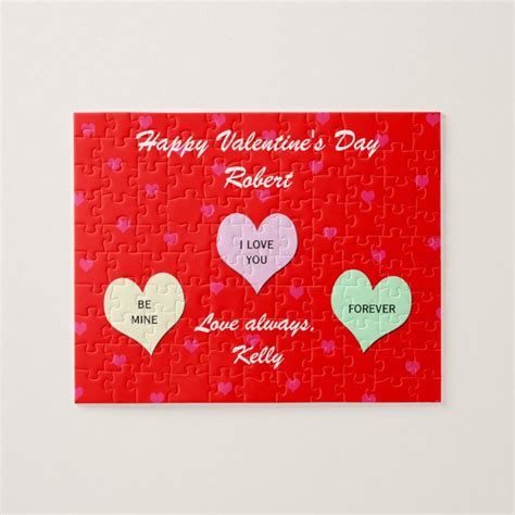 Custom Heart Valentine Jigsaw Puzzle T In Tin