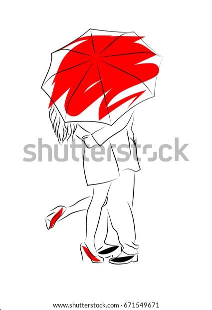 2 Sexy Couple Kissing Rain Stock Vectors And Vector Art Shutterstock