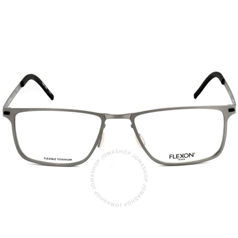 Flexon Mens Silver Tone Square Eyeglass Frames Flexonb202602154