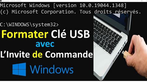 Comment Formater Une Cle Usb Avec L Invite De Commande Youtube