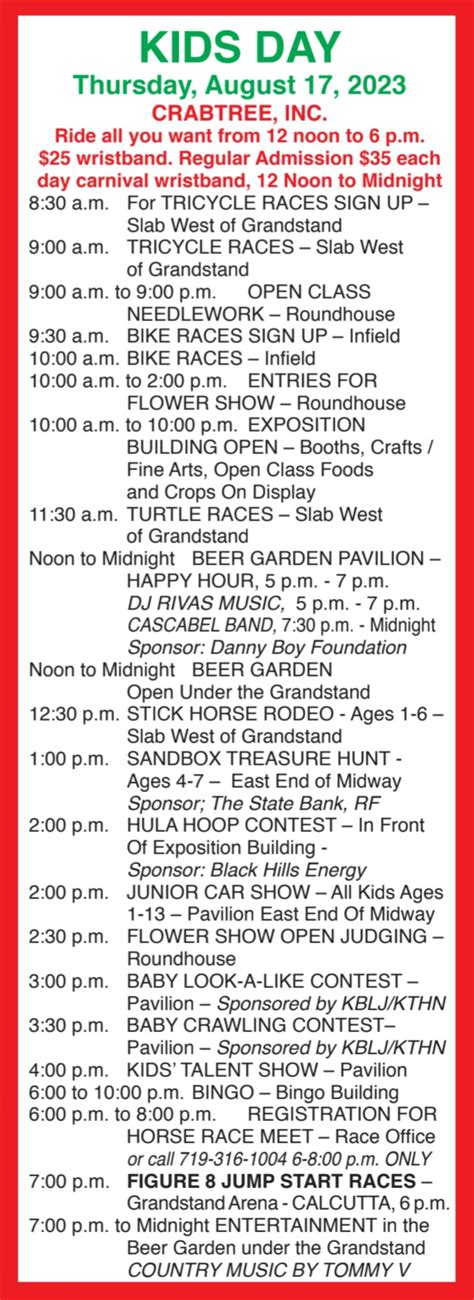 Seco News Th Arkansas Valley Fair Schedule