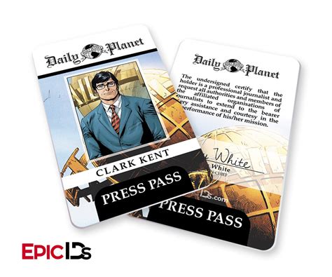 DC Comic's Inspired Classic clark Kent Daily Planet Press Pass ID - Etsy