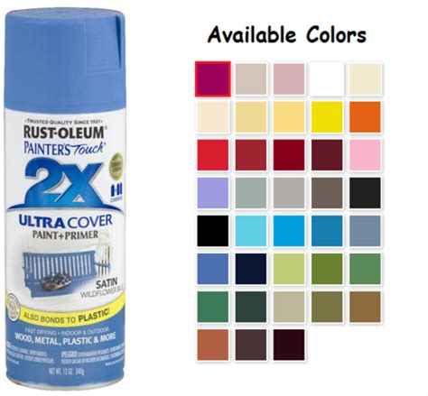 Rust Oleum Metallic Spray Paint Color Chart