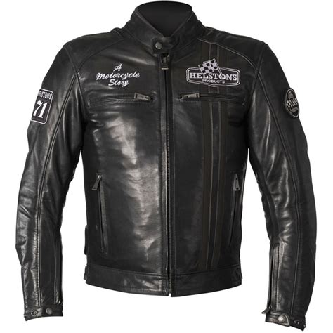 Blousons Moto Cuir Homme INDY CUIR RAG HELSTONS NOIR NOIR