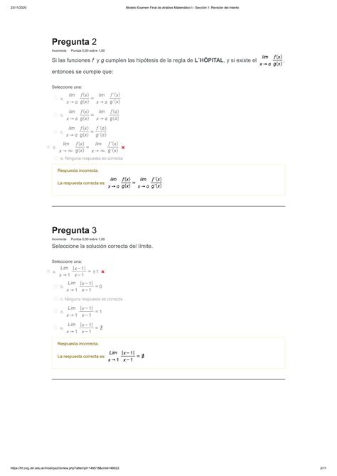 SOLUTION Modelo Examen Final De An Lisis Matem Tico I Secci N 1 Revisi