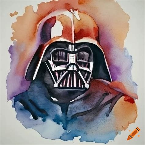 A Watercolor Painting Of Darth Vader On Craiyon