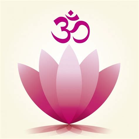 Om Symbol And Lotus Flower Vector Free Download