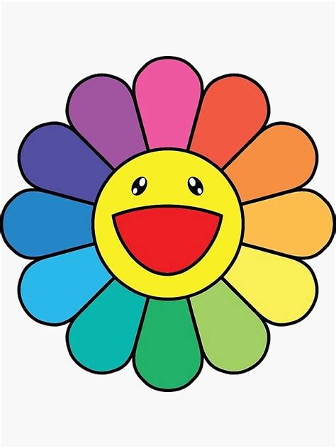 "rainbow flower" Sticker for Sale by livdawn | Артбуки, Легкие рисунки ...