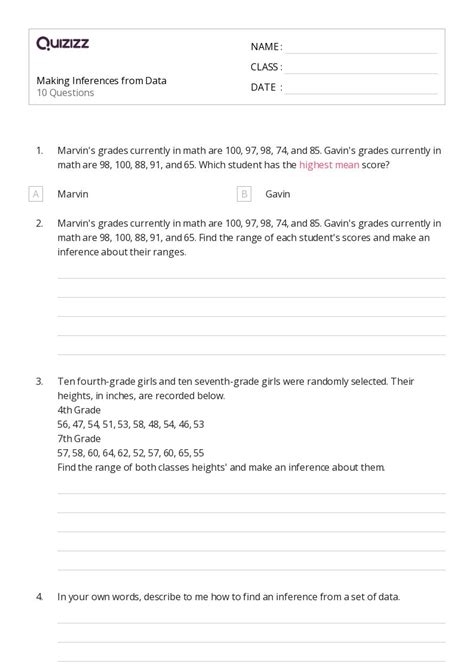 Making Inferences Worksheets For Th Grade On Quizizz Free