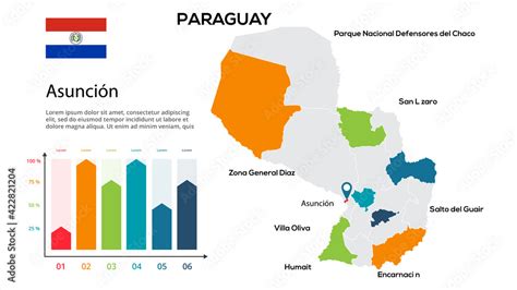 Vetor De Paraguay Map Image Of A Global Map In The Form Of Regions Of