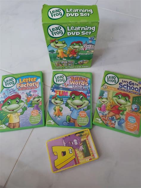 Leapfrog Learning Dvd Set Dvds 26 Flash Cards Music Cd Shopee