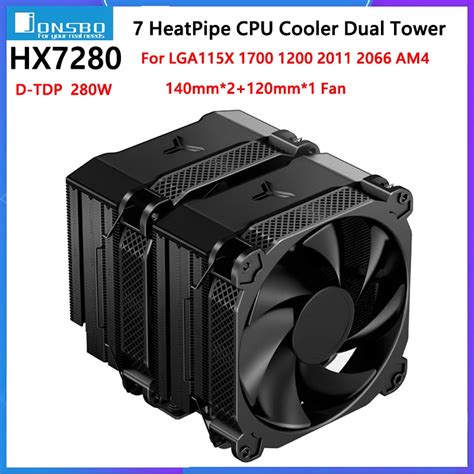 JONSBO HX7280 7 HeatPipe CPU Cooler Dual Tower Air Cooler Radiator 14CM