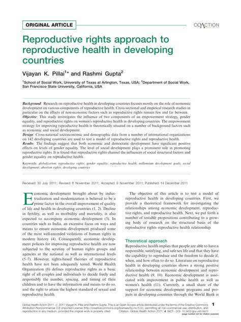 Pdf Reproductive Rights Approach To Reproductive Health In Developing