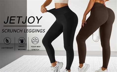 Jetjoy Scrunch Bums Leggings Gym Seamless Butt Lifting Leggings For