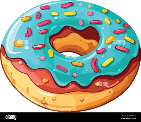 Donut With Blue Icing Over White Stock Vector Image And Art Alamy