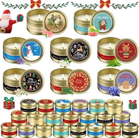 Amazon MTLEE 24 Pieces Christmas Scented Candles Gift Set Candles