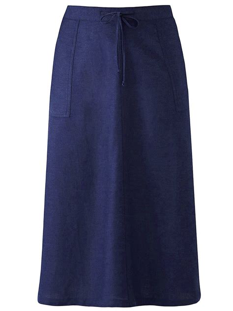 Capsule Navy Linen Blend A Line Skirt Plus Size To