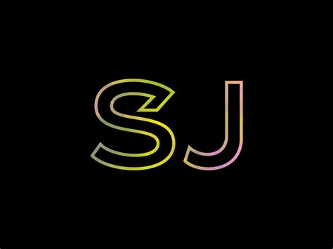 Logotipo De Letra Sj Con Vector De Textura De Arco Iris Colorido