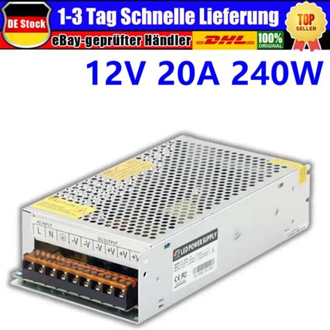 DC 12V 20A LED Netzteil Trafo Schaltnetzteil Adapter Power Supply für